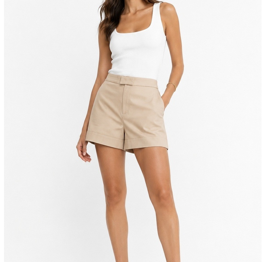 Tuckernuck Beige Tailored Shorts High Rise Resort Summer NWT Size 6
